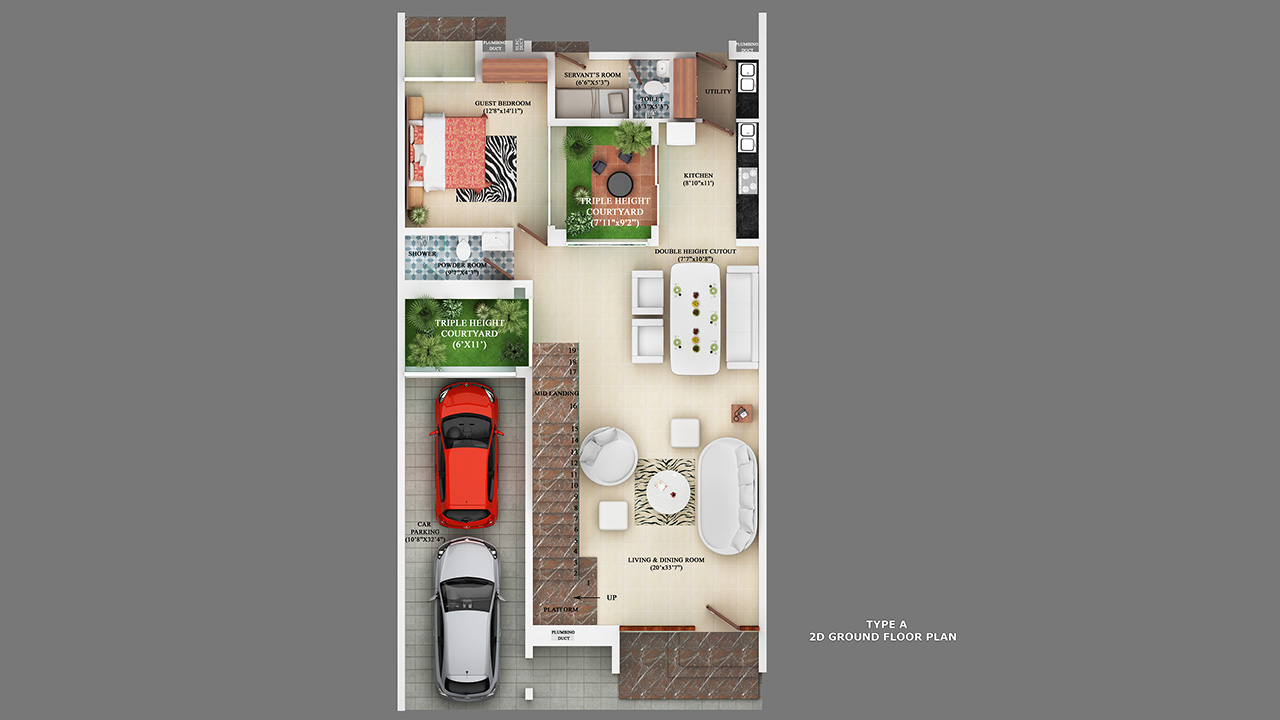 floorplan_1280x720_1Type-A_2D-Ground-Floor-Plan - Raja Woods Park