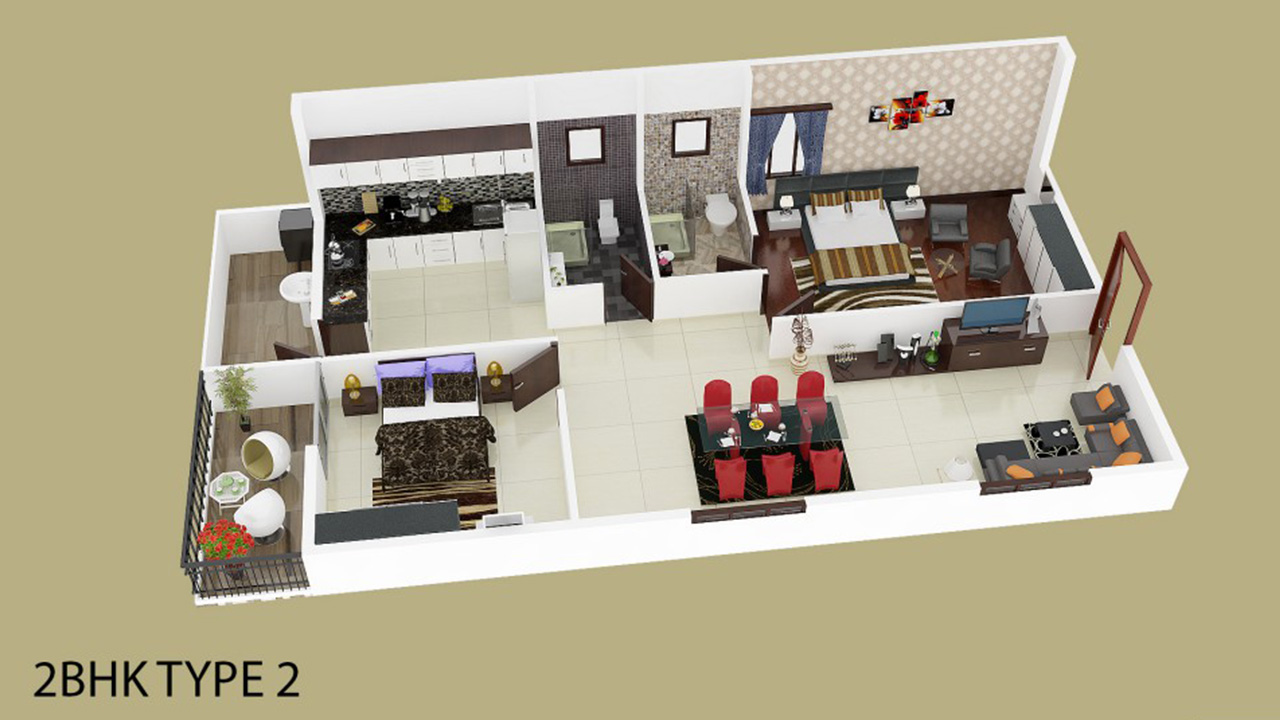 2 BHK - Venkat Windsor East