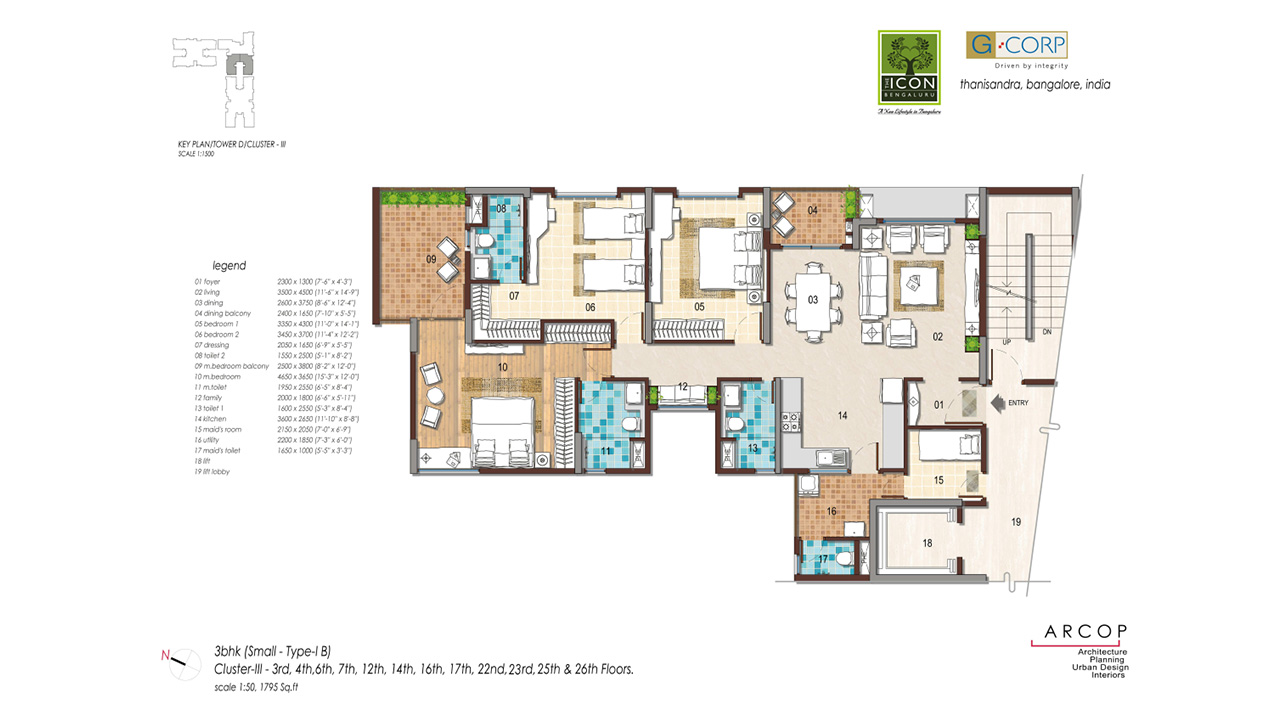 3 BHK - g corp the icon south