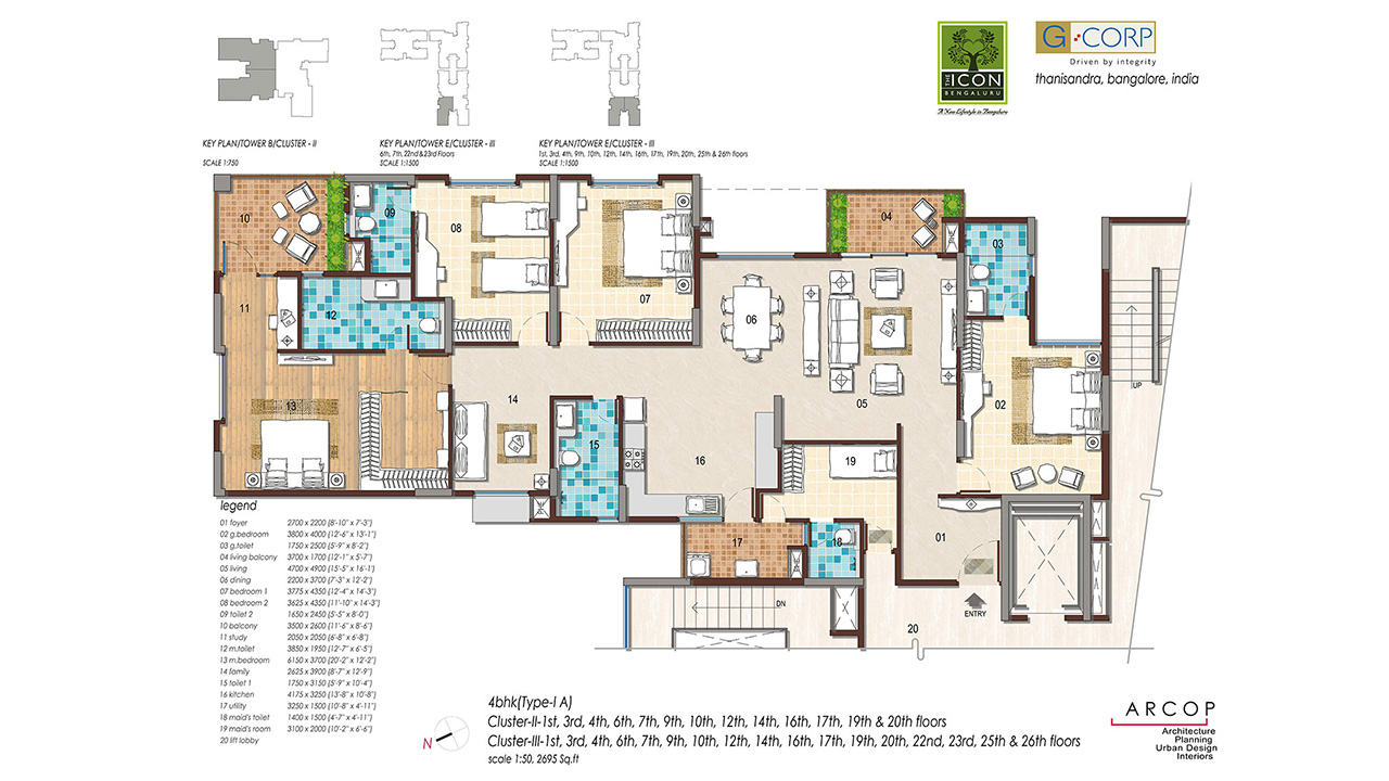 4 bhk - g corp the icon south