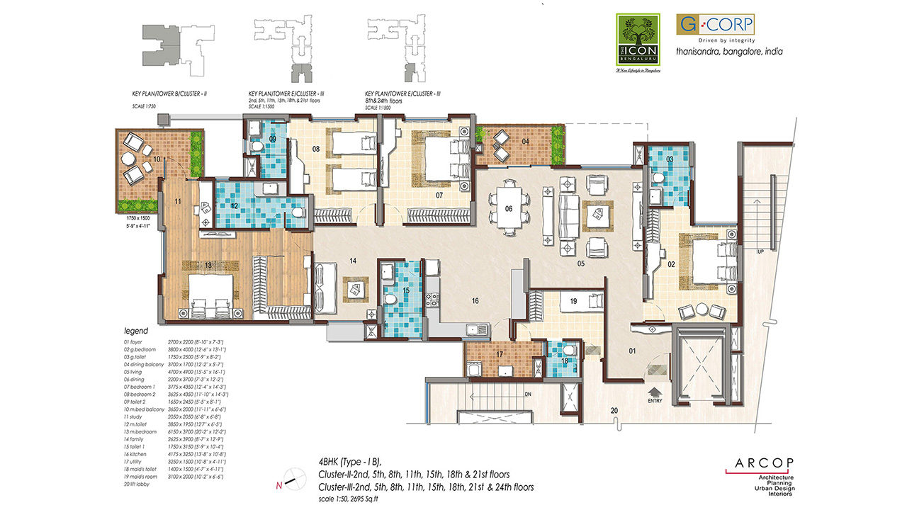 4 bhk - g corp the icon south