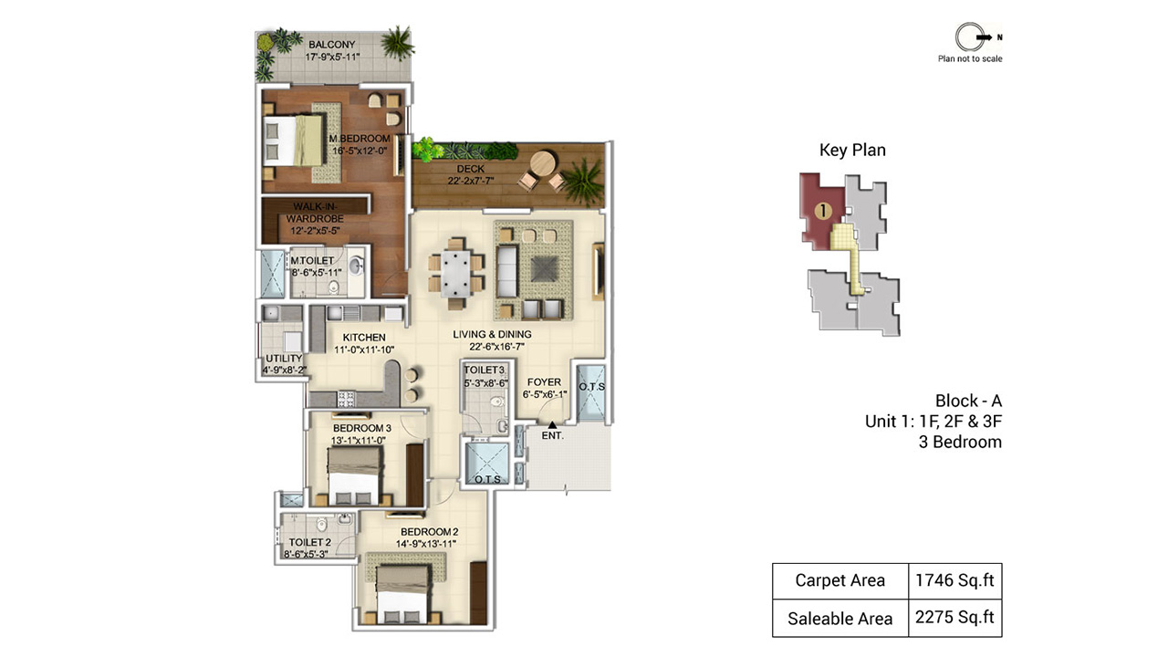 3BHK 1f_2f_3f 2275sft - Ozone Urbana Alcove