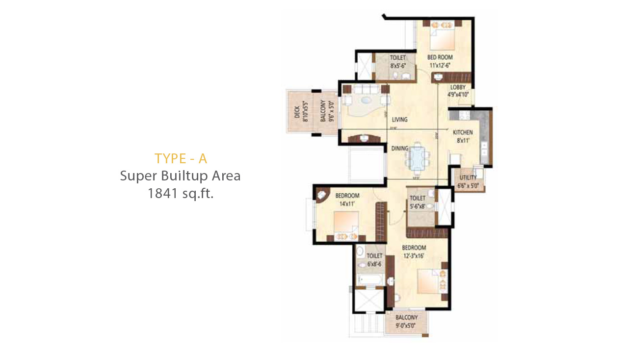 Type A 1841 Sq.Ft - Purva City Of Gold