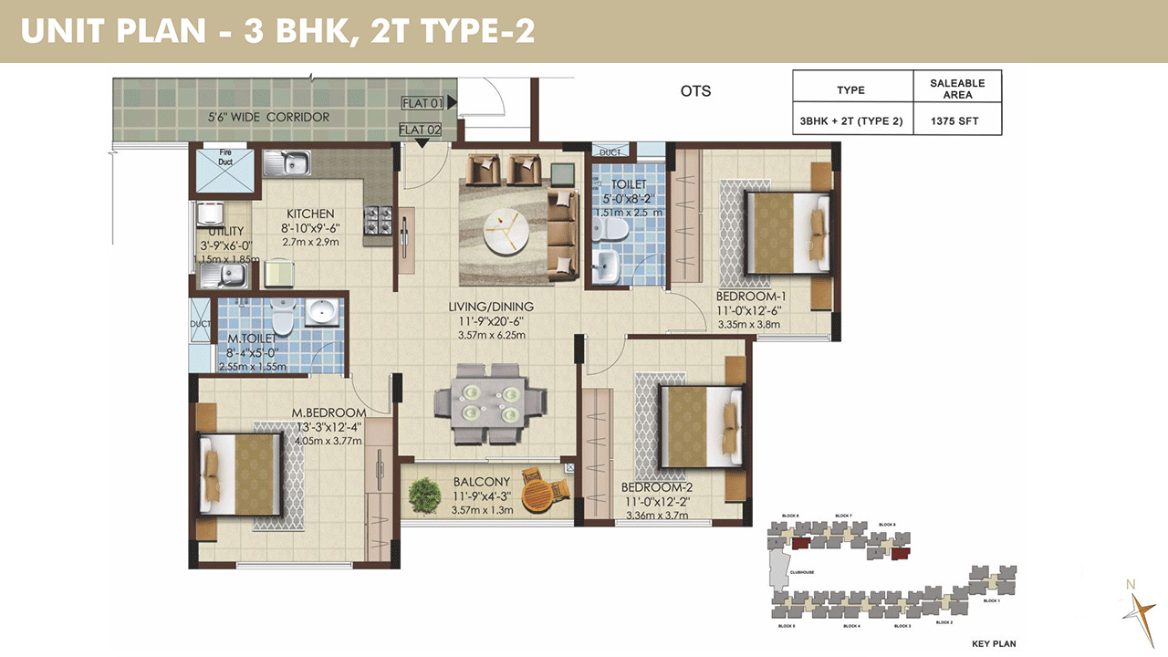 3 BHK - mahaveer celesse