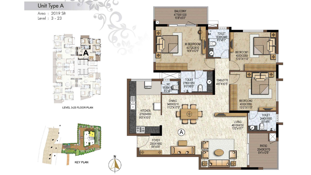 Unit Type A 2019Sq.Ft - Prestige Brooklyn Heights
