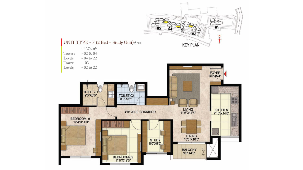 2 BHK - prestige west woods
