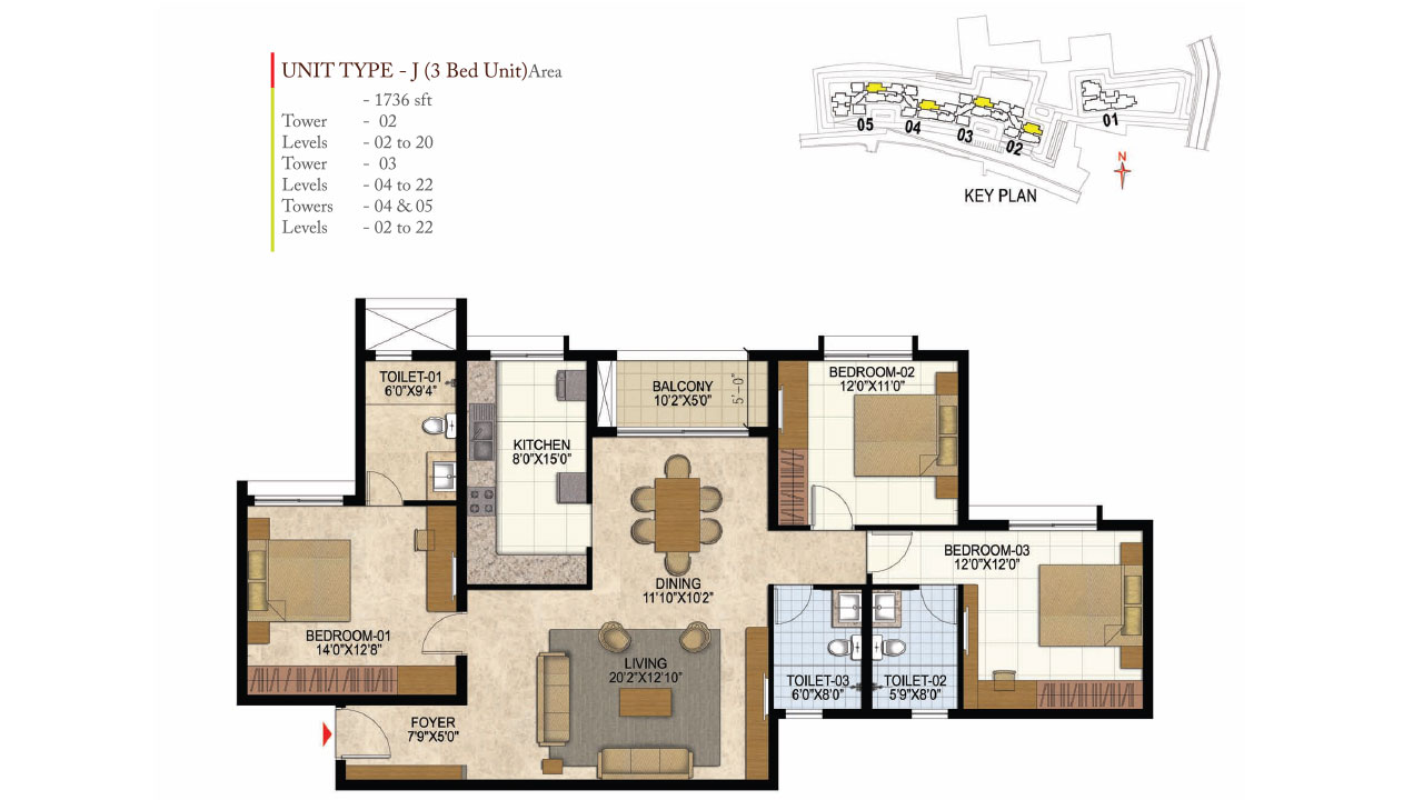 3 BHK - prestige west woods
