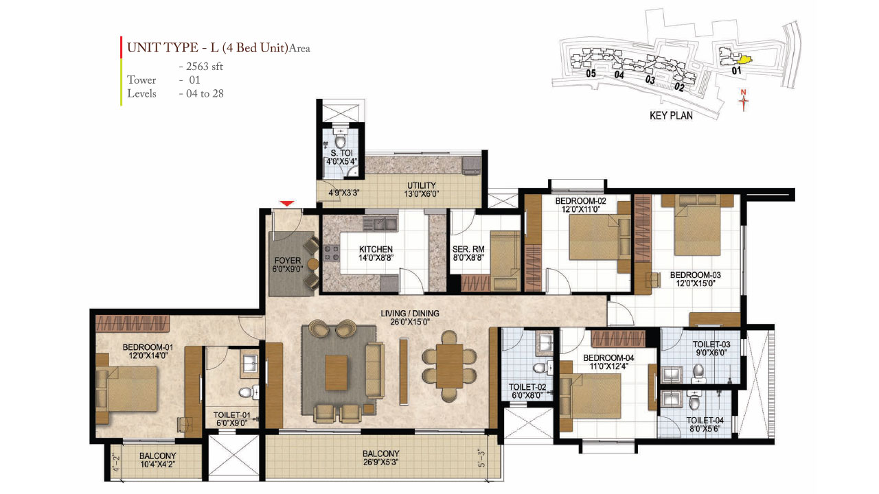 4 bhk - prestige west woods