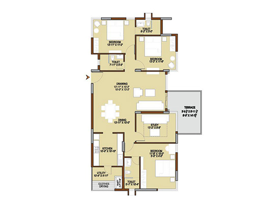 floorplan 550x400 typeA1 3-5bhk 2005sft - Unishire Terraza