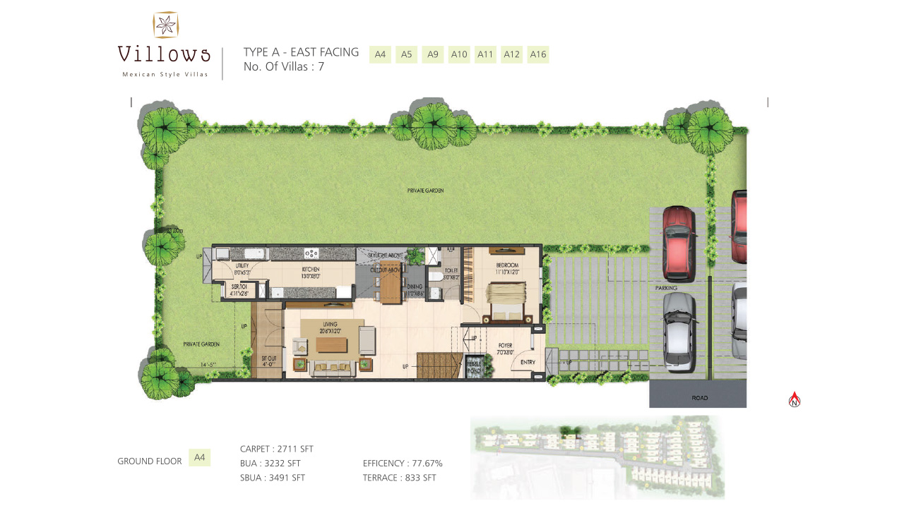 type A east facing_groundfloor_villa 7 - Ajmera Villows
