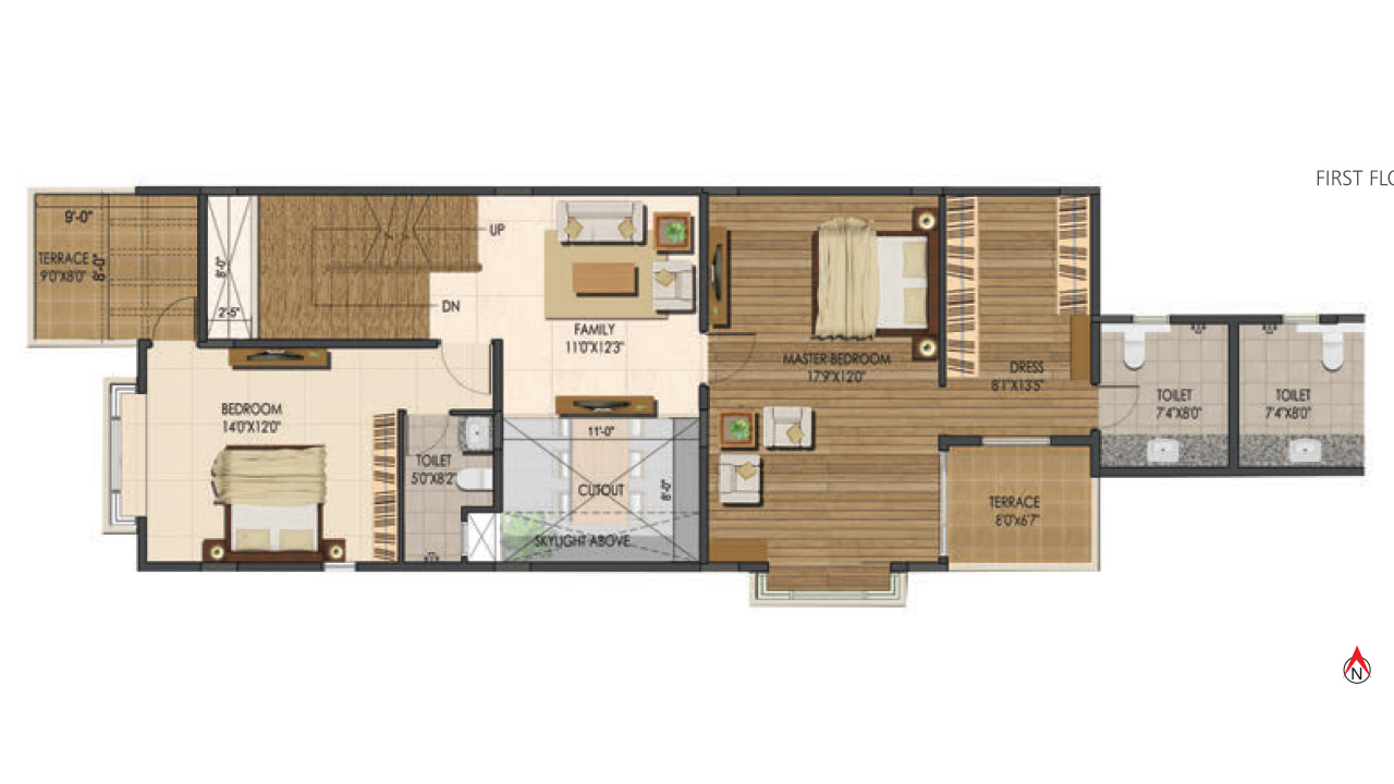 type A west facing_firstfloor_villa 1_A8 - Ajmera Villows