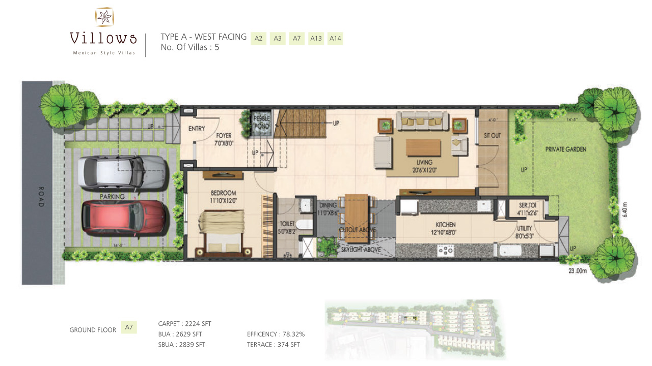 type A west facing_groundfloor_villa 5 - Ajmera Villows