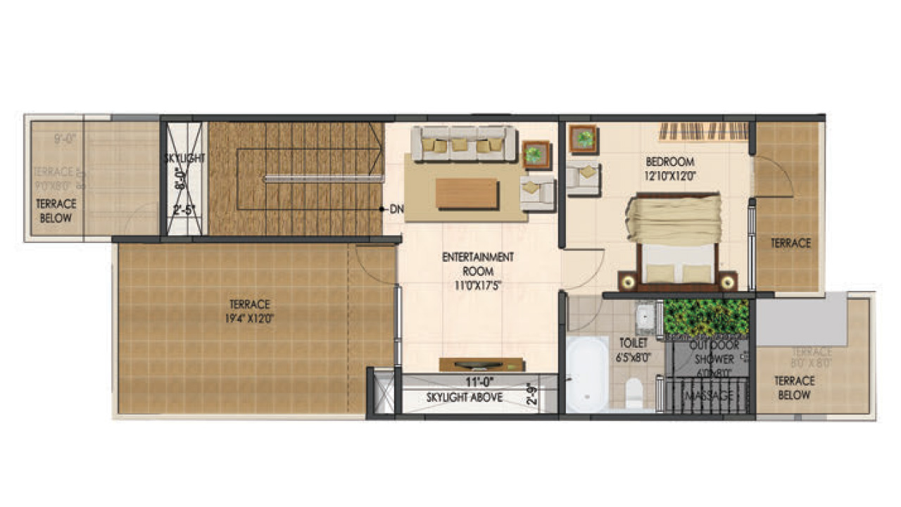type A west facing_secondfloor_villa 5 - Ajmera Villows