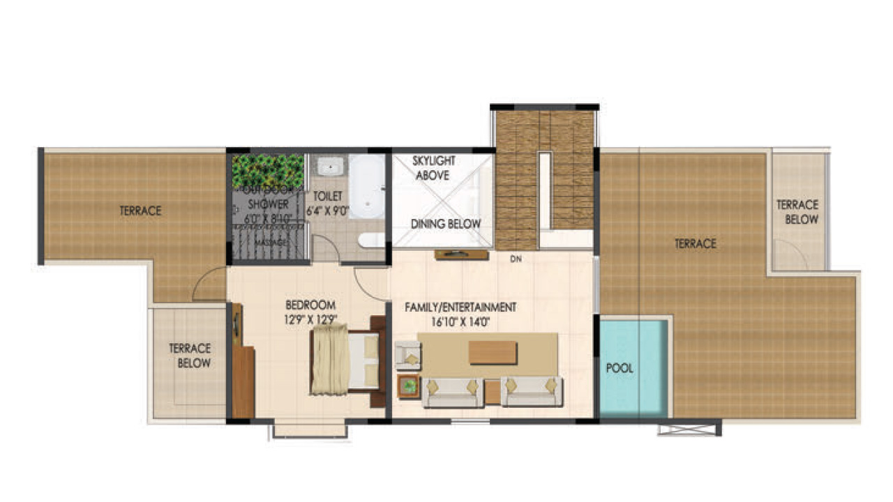 type B east facing_secondfloor_villa 1_b21 - Ajmera Villows