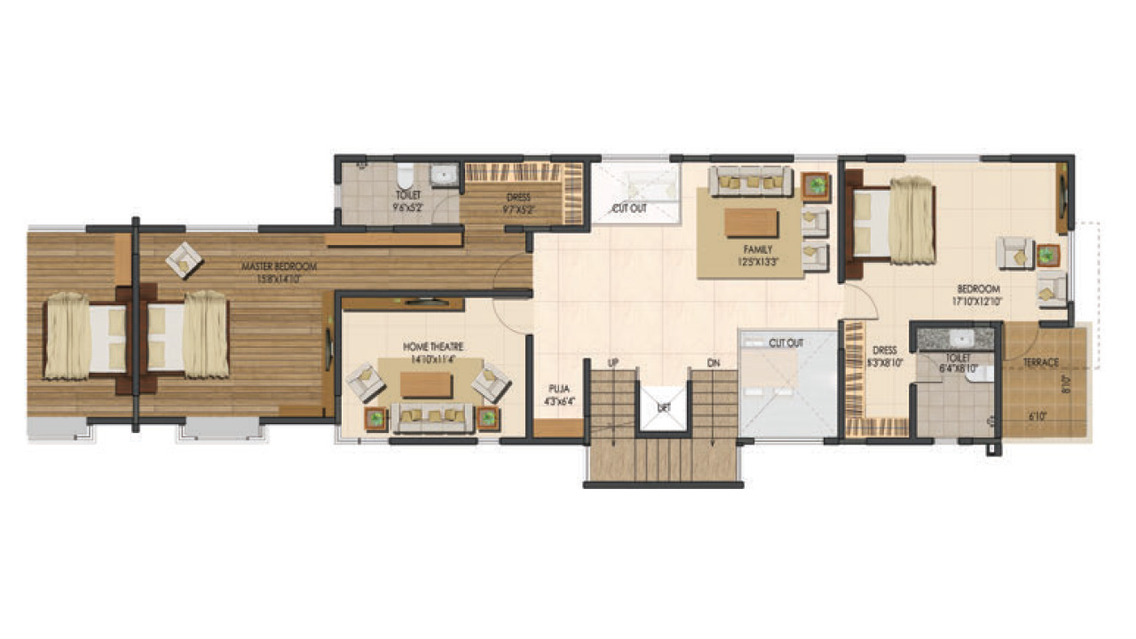 type B west facing_firstfloor - Ajmera Villows
