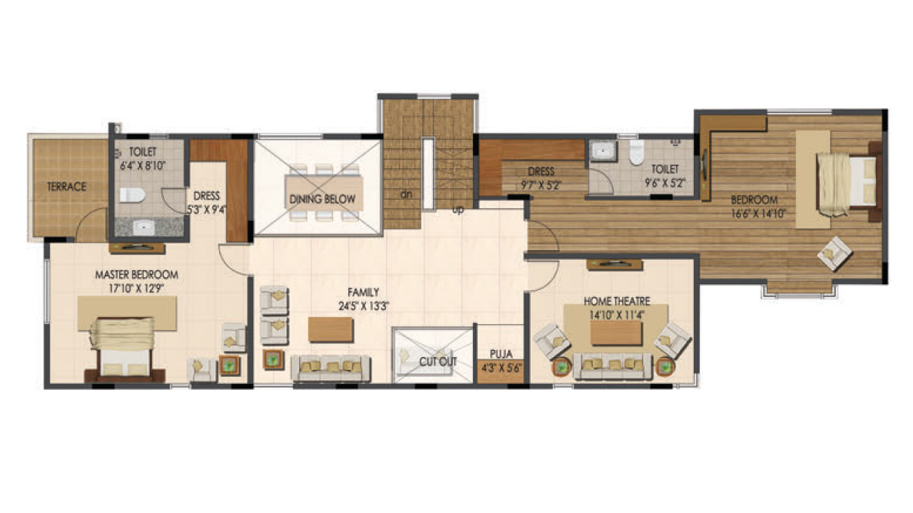 type B west facing_firstfloor_villa 1 - Ajmera Villows