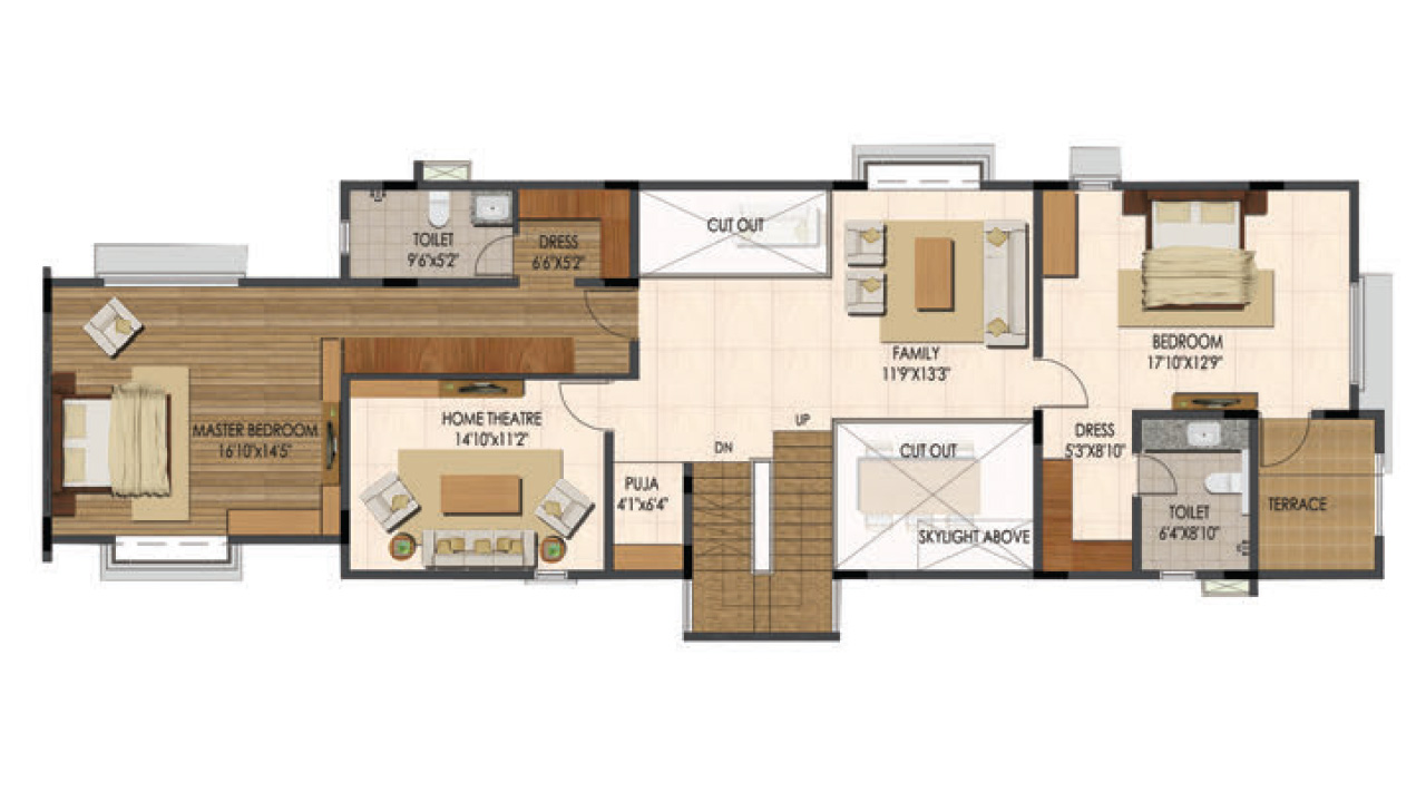 type B west facing_firstfloor_villa 3 - Ajmera Villows