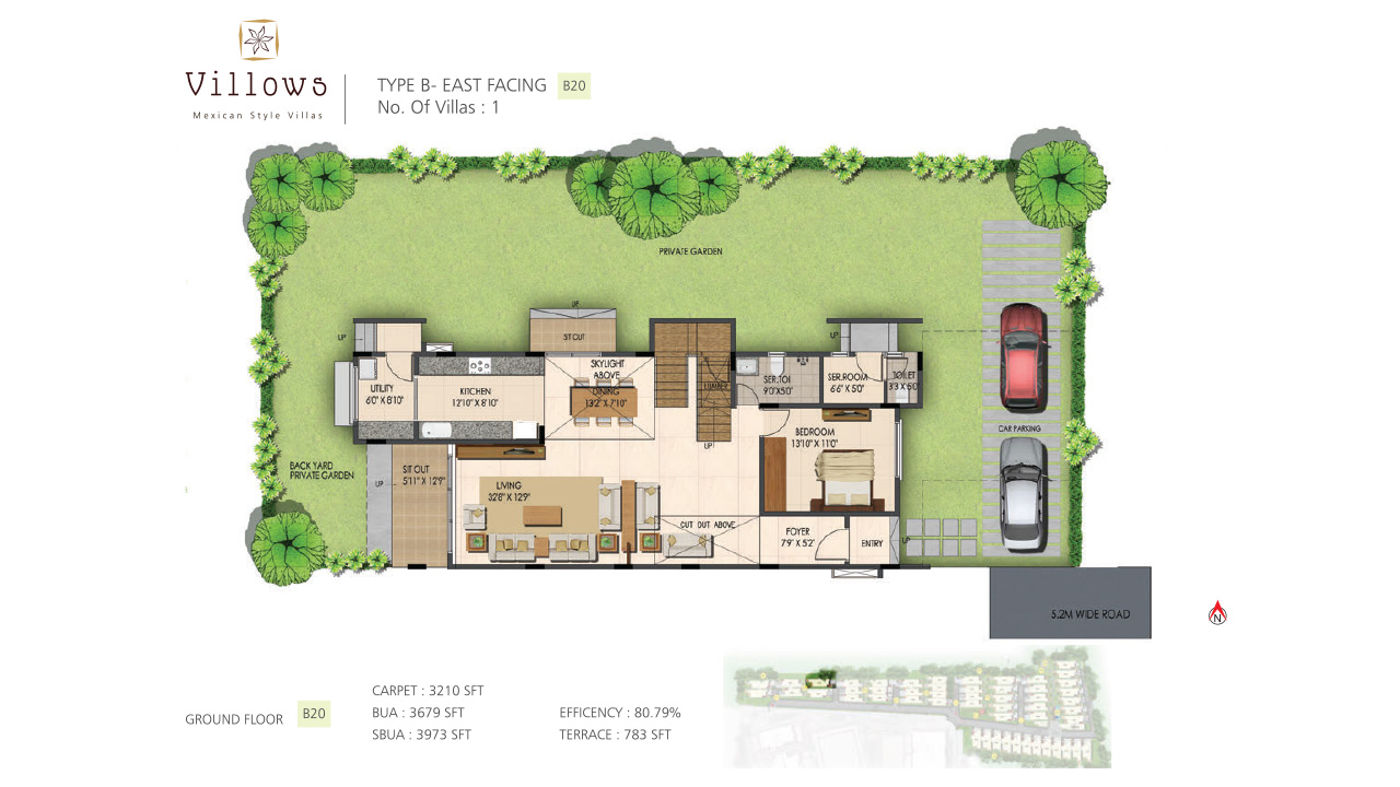 type B west facing_groundfloor_villa 1 - Ajmera Villows