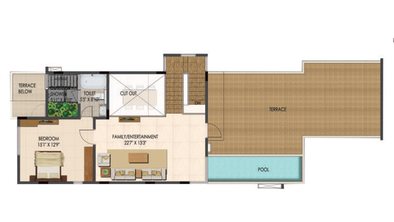 type B west facing_secondfloor_villa 1 - Ajmera Villows