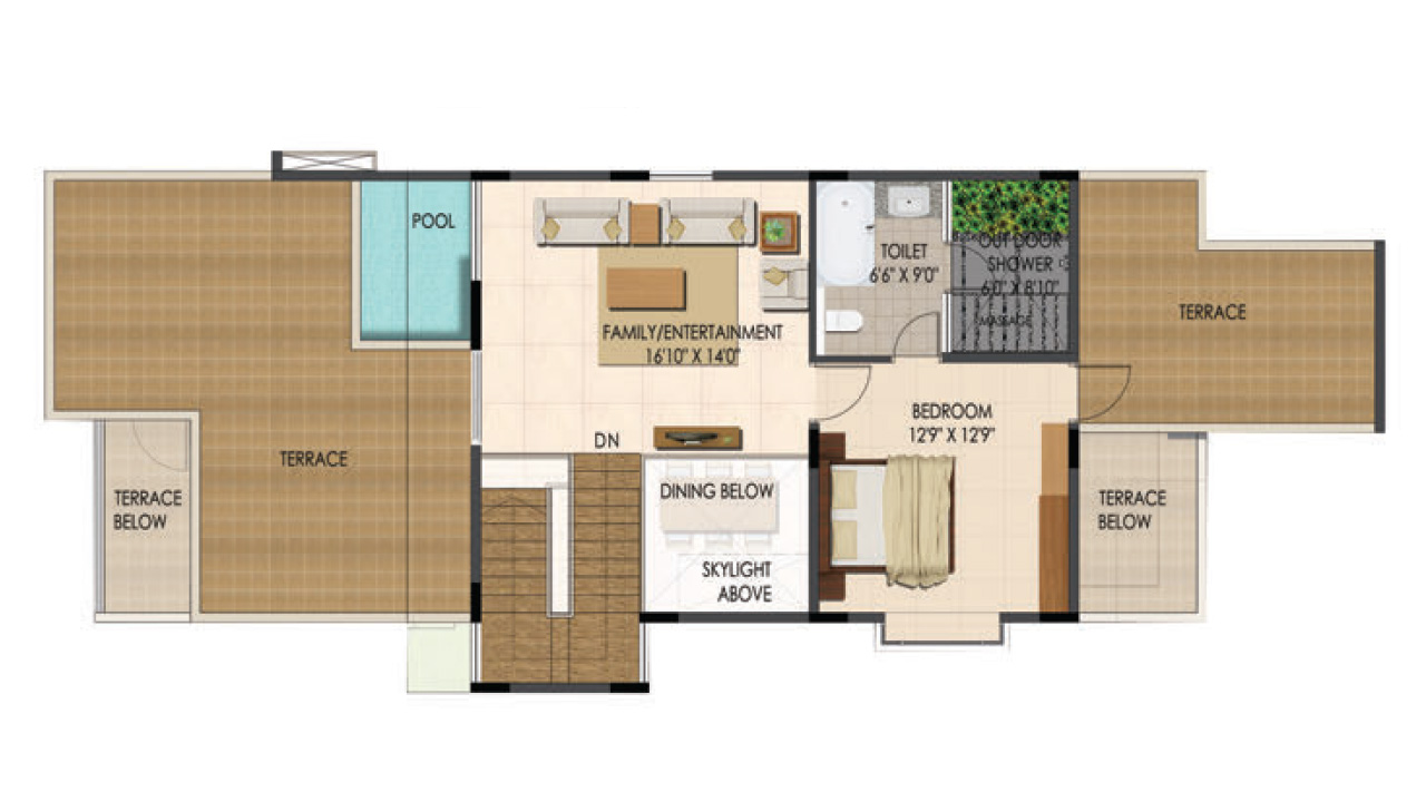 type B west facing_secondfloor_villa 1_b23 - Ajmera Villows